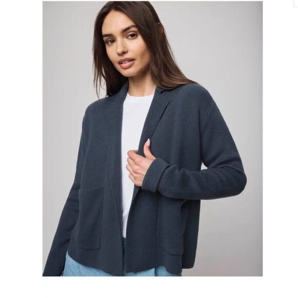 SPLENDID Estelle Cashblend Shrunken Coatigan Jacket Navy - Picture 1 of 6